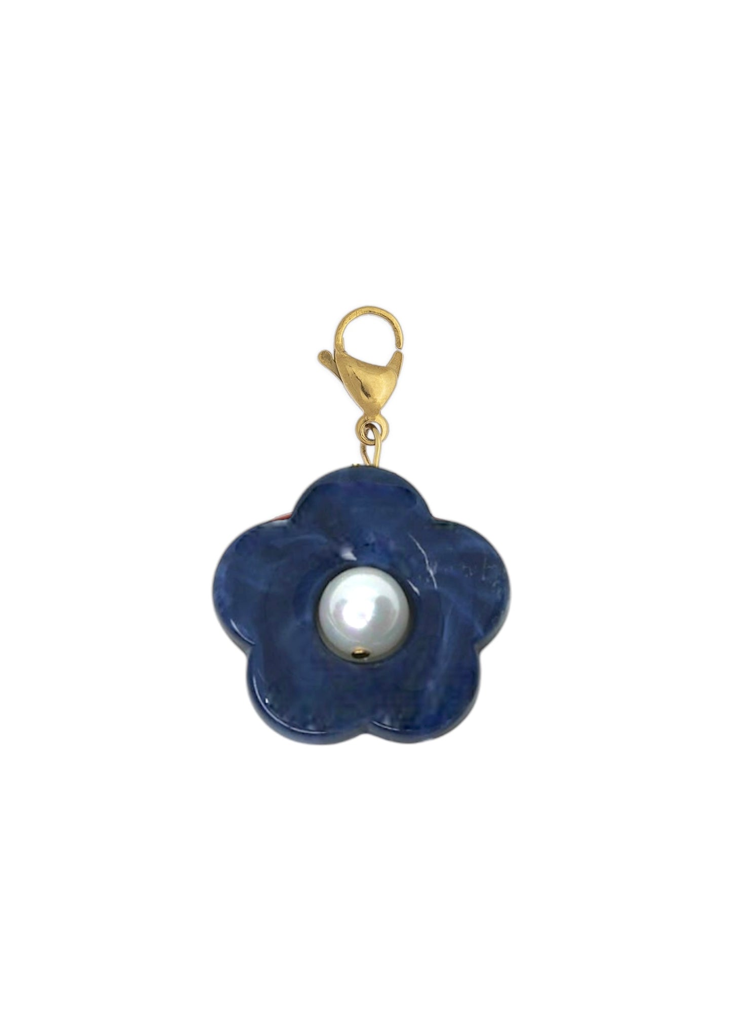 Charm Flor Azul Y Perla