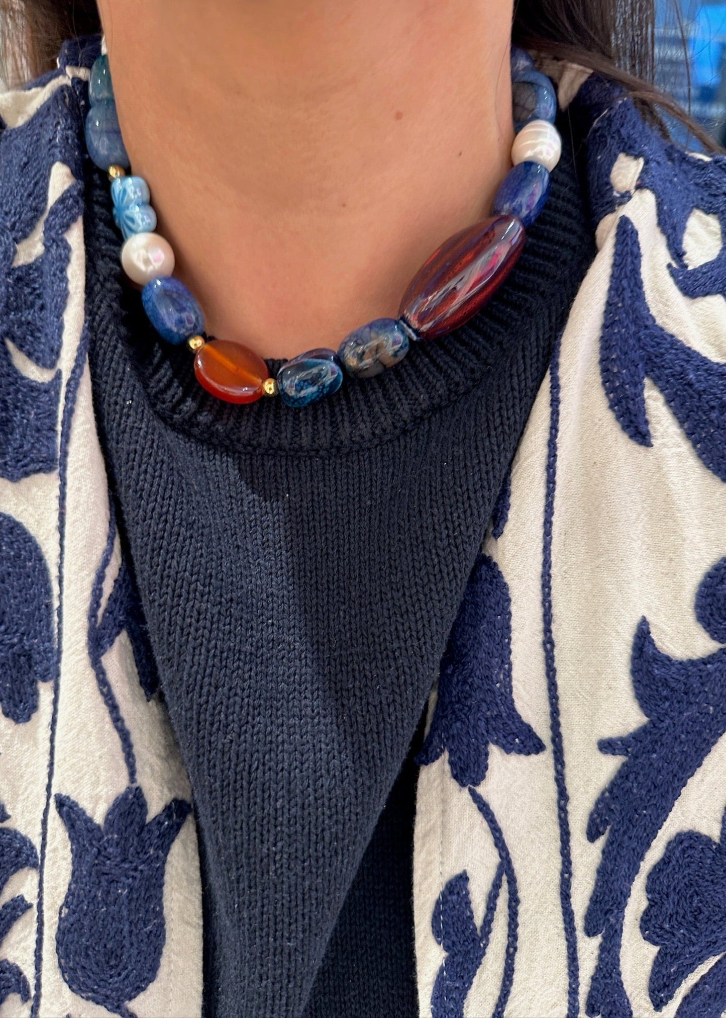 Collar Azul De Cielo